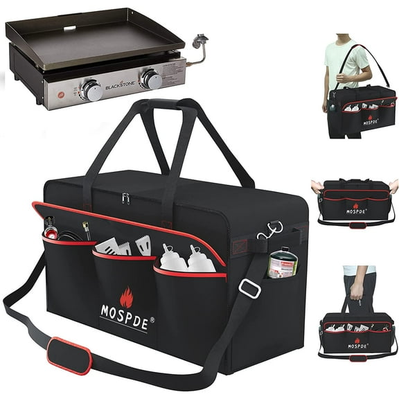 22 Inch Griddle Carry Bag for Blackstone 1666 22 Inch Grill Table Top Griddle Without Hood, 600D Heavy Duty Water-Resistant Outdoor BBQ Carrying Bag Fits Blackstone 22" Tabletop Griddle Grill