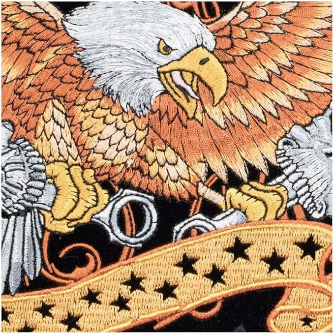 Eagle With Flaming Wings & Star Patch, Large Size