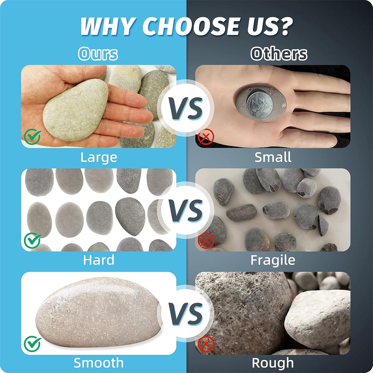 10 Pcs River Rocks for Painting,Tutuviw 1.2"-2" Painting Rocks DIY Rocks Flat & Smooth Rocks to Paint,Natural Stones for Painting Arts Crafts Decoration,Cheap Crafts Rocks for Kids & Adults
