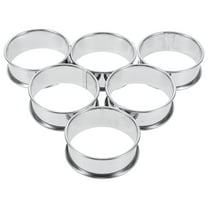 HOMEMAXS Stainless Steel Nonstick Cooking Rings for Baking Round Muffin Tart Mold 4.5 Inch Diameter Silver