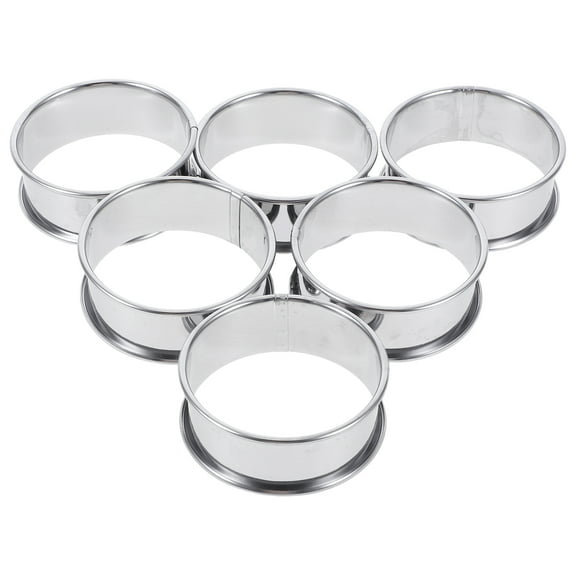 HOMEMAXS Stainless Steel Nonstick Cooking Rings for Baking Round Muffin Tart Mold 4.5 Inch Diameter Silver
