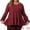 Burgundy, variant on DARING DIVA Women's Plus Babydoll V Neck Ruffle Hem Peplum Blouse 1X Burgundy