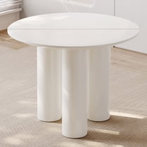 Guyii 39.37'' Cream White Round Dining Table, Modern Kitchen Table for 2-4 Person for Kitchen, Dining Room (Table Only)