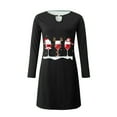 thumbnail image 3 of Lilgiuy Christmas Print For Women Casual Round-neck Long Sleeve Pullover Dress, 3 of 4