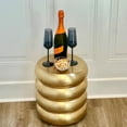 thumbnail image 2 of Modern Round  End Table, Hand Sculpted, Gold Finished Metal, 13.5 D x 14.75 H Inches, 6 lbs. (34 D x 37.5 H cm), 2 of 6
