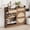 Dark oak, variant on Gaderth Rattan Shoe Storage Cabinet with 4 Flip Drawers & 2 Drawers, Freestanding Shoe Organizer for Front Door Entrance, Hidden Narrow Shoe Rack Cabinet Storage for Entryway