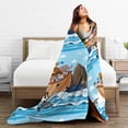 thumbnail image 5 of KLL Fleece Blanket Plush Throw Blanket Animals on Noah's Ark Floating ,Soft Fuzzy Cozy Flannel Blanket for Couch Sofa Bed.(60"x50" ), 5 of 7