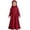 Red1845, variant on HAYIMI Outfit Sets Elegant Girls Abaya And Hijab Long Sleeve Prayer Dress With Scarf Party Wear For Toddler Kid Versatile Summer Solid Color Clothes Sets for Kids