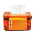 thumbnail image 1 of ZOUSSIQI Tissue Box Handle Design Flat Bottom Transparent Texture PET PU Convenient Practical Facial Tissues Dispenser for Home Orange JU316-121340, 1 of 12