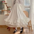 thumbnail image 5 of Gidyq Vintage Lace Patchwork Black Skirt Women French Elegant Ruffles A Line Skirt Female Japanese Fashion Lolita Midi Skirt, 5 of 19