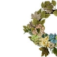 thumbnail image 3 of Northlight Mini Pumpkins and Florals Artificial Fall Harvest Wreath - 22" - Green and Blue, 3 of 3