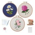 thumbnail image 2 of Blingpainting Floral Embroidery Kit for Beginners,hydrangea Plant Pattern,Cross Stitch Kits Set , Including Stamped Embroidery Cloth with Embroidery Hoops, Color Threads and Tools, 2 of 3