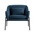 thumbnail image 6 of Benjara Contoured Fabric Upholstered Accent Chair with Reversible Cushions, Blue, 6 of 7