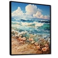 thumbnail image 2 of Designart "Floral Seaside Reminiscence I" Beach Floater Framed Wall Decor, 2 of 5