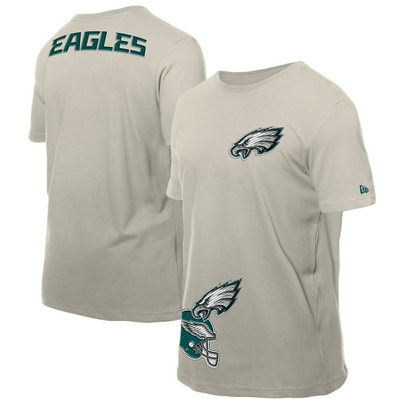 Men's New Era Light Beige Philadelphia Eagles Multi Patch T-Shirt