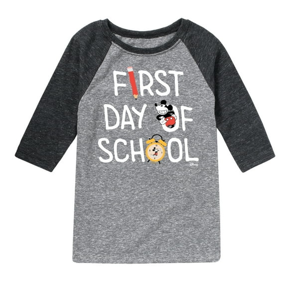 Disney - First Day Of School Mickey - Toddler & Youth Raglan Graphic T-Shirt