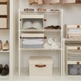 thumbnail image 2 of StorageWorks Foldable Fabric Storage Bins with Lids and Handles, White Storage Organizers for Closet&Shelf, Collapsible Storage Box with See-Through Window, 3-Pack, 13"x 12.2"x 8.4", 2 of 8