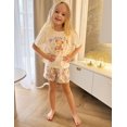 thumbnail image 3 of Arshiner Girls Pajama Set 3 Piece Short Sleeve Sleepwear Summer Soft Cute Pjs Outfits, 3 of 6