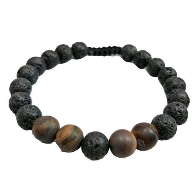 Bracelets Assortis Mode Réglable Noir Mat Roches Diffuseur Bracelet de Prière Perles Femmes Accessoires Cadeaux pour Hommes Mat Tigre-Oeil