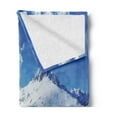 thumbnail image 2 of Winter Soft Flannel Fleece Blanket, Mountain Peaks in Sunny Winter West Northern of States Tranquil Habitat Hike Image, Cozy Plush for Indoor and Outdoor Use, 70" x 90", White Blue, by Ambesonne, 2 of 5