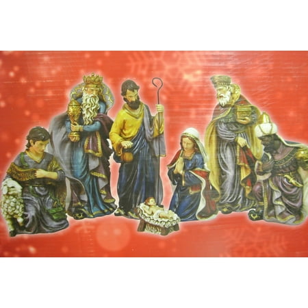 home accents holiday 7 piece nativity scene with holy family three