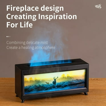 Fireplace Diffuser, Essential Oil Diffuser for Home, 7 Colors Air Humidifier for Bedroom, Cool Mist Humidifiers Aromatherapy Diffuser, Flame Diffuser with Remote Control, Timer, Auto-Off
