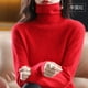 thumbnail image 3 of Suéter de cachemira 100 % visón nuevo de otoño e invierno de 2023, jersey de punto de cuello alto para mujer, top holgado de moda coreana para mujer, 3 of 5