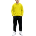 thumbnail image 2 of Stamzod Boys Girls Outfits Size 10-12 Fall Fshion Long Sleeve Pullover Hoodie and Sweatpants 2 Piece Sweatsuit Set Clothes for Kids Yellow 1-2Years, 2 of 10