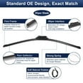thumbnail image 4 of Unique Bargains 2pcs 26"+15" Silicone Front Windshield Wiper Blade for Chevrolet Aveo Sonic 2011-2020 Pinch-Tab, 4 of 6