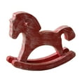thumbnail image 2 of Caballito de madera mecedor, estatua de gallo, recuerdo navideño, centro de mesa ideal Rojo, 2 of 9
