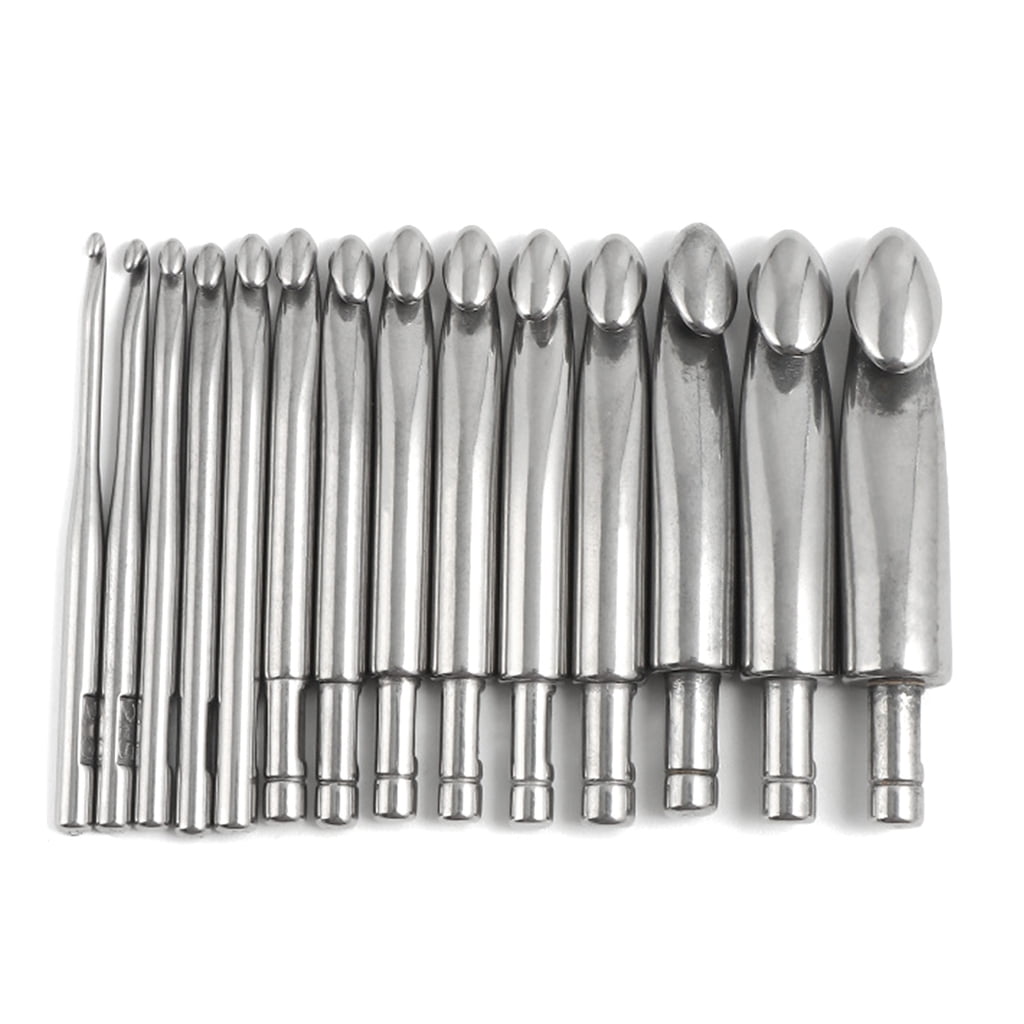 Large Size Stainless Steel Crochet Hook Set Ergonomic Handle Knitting Needle Craft Weave Sewing Yarn Needle Crochet Hook