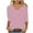 Pink1, variant on Lmnyox Women's T Shirt V Neck 3/4 Sleeve Casual Tops Summer Lightweight Solid Color Tees Fashion Clothes