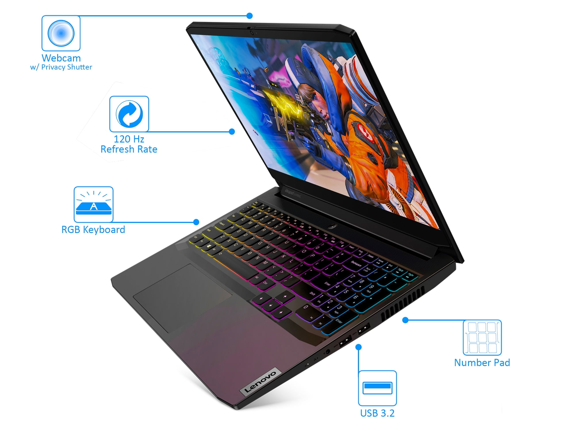 Lenovo IdeaPad 3i Gaming Laptop, 15.6" 120Hz FHD Display, Intel Core i5-11300H Upto 4.4GHz, 8GB RAM, 256GB NVMe SSD, NVIDIA GeForce GTX 1650, HDMI, Wi-Fi, Bluetooth, Windows 11 Home (82K1015CUS)