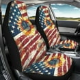 thumbnail image 3 of Renewold American Flag Sunflower Car Seat Cover Front Set Only, Soft Breathable Front Car Seat Bottom Cover Protector Auto Interior Accessories Patriotic Decor, 3 of 7