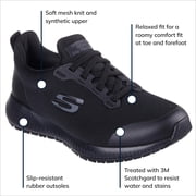 Skechers Women's Squad Food Service Slip-Resistant Shoes, Relaxed Fit with a Lace-Up Front