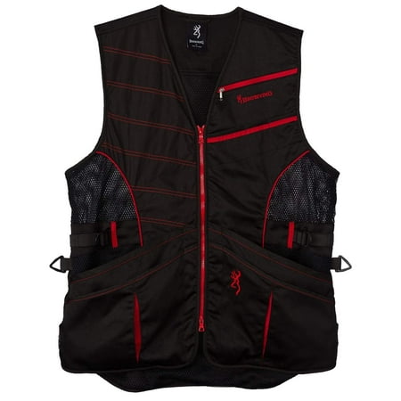 Browning Ace Sporting Clays Trap Skeet Shooting Vest Black/Red, 2XL -