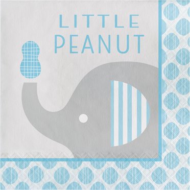 Vasos De Papel Little Peanut Boy Para Baby Shower - Pack De 8 Tazas De 9 Oz - Diseño De Elefante Azul