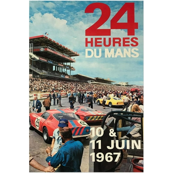 24 Heures Le Mans - 1967 - Vintage Racing Poster (8x12Inches)