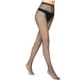 thumbnail image 4 of Aloohaidyvio Tights Womens High Waist Fishnet Tights Suspenders Pantyhose Thigh High Stockings Black, 4 of 5