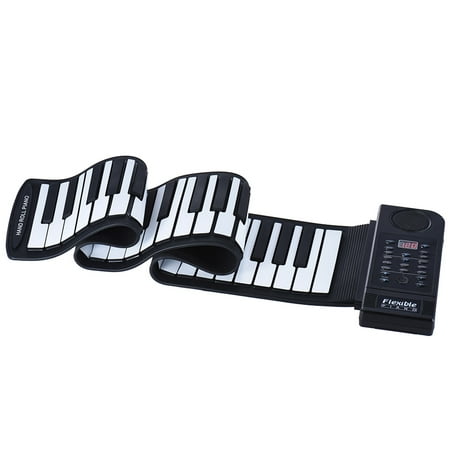 Portable Silicon 61 Keys Roll Up Piano Electronic MIDI Keyboard with Built-in Loud
