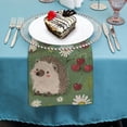 thumbnail image 4 of WYYP Hedgehog Daisies Cherries Cloth Napkins Polyester Home Decor 2 PCS, 4 of 7