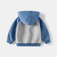 thumbnail image 5 of Atogsazn Toddler Boys Cotton Jacket Kids Colorblock Zip Up Long Sleeve Hodded Sweatshirt Fashion Fall Winter Clothes Blue 3-4 Years, 5 of 9