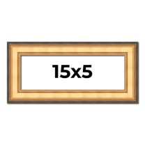 15x5 Frame Gold Plein Aire Solid Wood Picture Frame Width 2 Inches | Interior Frame Depth 0.5