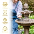 thumbnail image 5 of Sunnydaze Pineapple Traditional Earth 2-Tier Solar Fountain with Battery, 5 of 16