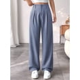thumbnail image 4 of Women High Waisted Work Pants Business Casual Outfits Office Dress Pants Trousers with Pockets Blue S, 4 of 6