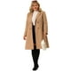 thumbnail image 3 of Plus Size Long Coat for Women Notched Lapel Warm Winter Double Breasted Coat Khaki 4X, 3 of 7