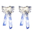 thumbnail image 1 of Christmas Transparent Glowing Bow Christmas Tree Decor Xmas Ornament With Light Ribbon Bow，sliver, 1 of 5