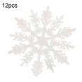 thumbnail image 1 of Doce colgantes artificiales de copos de nieve navideños fiesta familiar árbol de Navidad decoración de la boda, 1 of 5