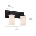 thumbnail image 4 of Vetivene 2-Light Bathroom Vanity Light in Textured Black, 4 of 17