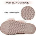 thumbnail image 5 of LORDFON Open Toe Cross Band Fuzzy Womens Slippers Fluffy House Slippers with Memory Foam, 5 of 7